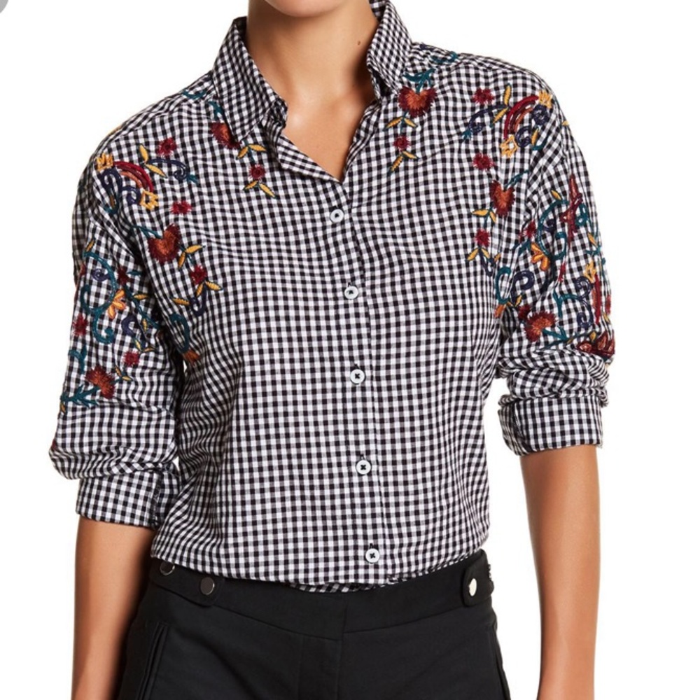{Beach lunch lounge} Emilia Embroidered Shirt